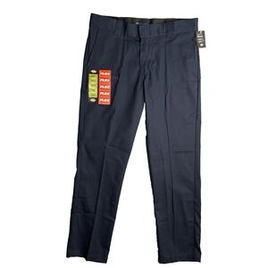 Dickies‎ Pants Size 36x32 Blue Slim Fit Tapered Leg Flex Twill Work NWT
